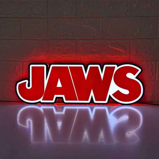 Jaws LED Lightbox Sign | 3D Printed Movie Logo Wall Art, Home Cinema Decor