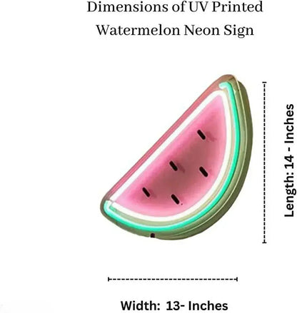 Watermelon Neon Sign, UV Printed  13 x 14 Inches Fruit Neon Aesthetic Decorations for Home, Juices Bar ,Nursery, Parties FYLZGO Signs