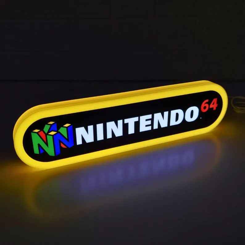 Nintendo 64 RGB LED Sign | 3D Printed Gaming Logo Decor (USB Powered)
