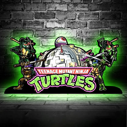 TMNT Teenage Mutant Ninja Turtle Pinball Topper LED Light Box, Perfect for Game Room or Pinball Machine, USB Fully Dimmable FYLZGO Signs