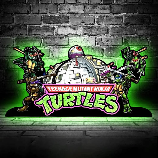 TMNT Teenage Mutant Ninja Turtle Pinball Topper LED Light Box, Perfect for Game Room or Pinball Machine, USB Fully Dimmable FYLZGO Signs