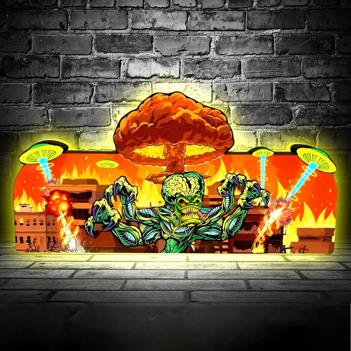 Attack From Mars Pinball Topper 3D Printed Lightbox with USB and Dimmier FYLZGO Signs