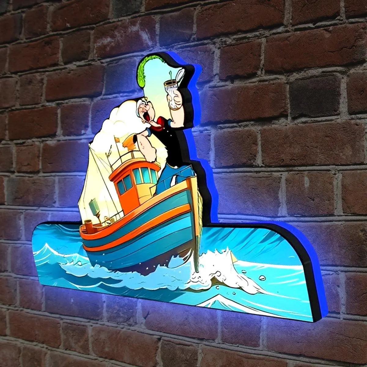 Popeye The Sailor Pinball Topper USB plug Dimmer Led 3D Lightbox, for Popeye Pinball Arcade Game fans,  Pinball Arcade Decor FYLZGO Signs