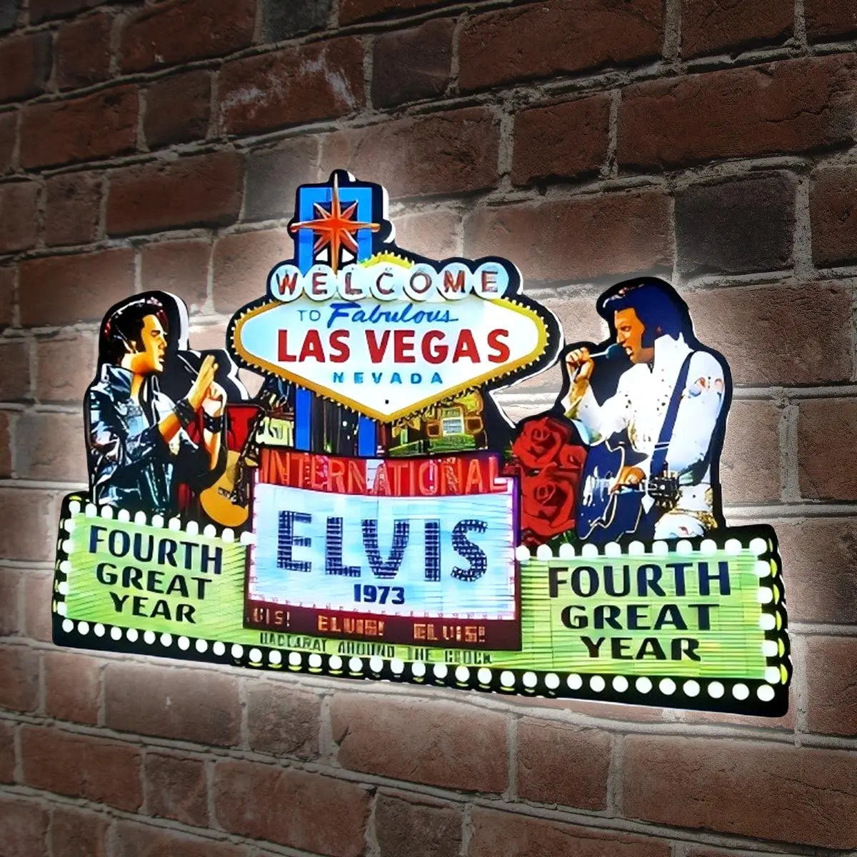 Elvis Presley Pinball Topper 3D Printed LED Light Box, Pinball Arcade Game Lightbox for Rock 'n' Roll Fans,Perfect for Game Room or Pinball Machine FYLZGO Signs