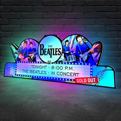 The Beatles Pinball Topper 3D Printed LED Led Lightbox, Arcade Game Led Lightbox, Perfect for Game Room or Pinball Machine FYLZGO Signs