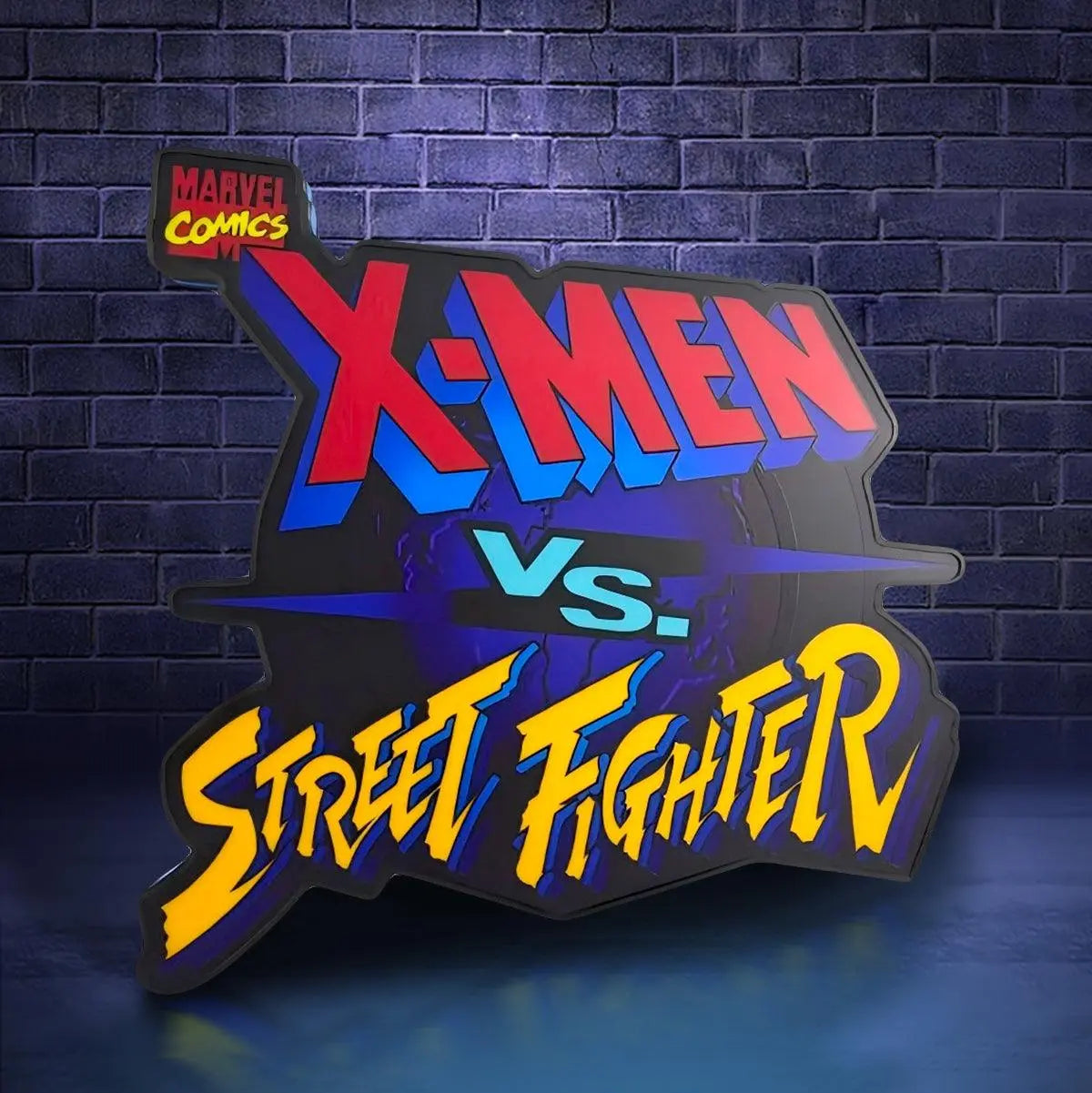 X-MAN VS Street Fight Marvel 3D Printed LED Lightbox for Gaming Room Decor FYLZGO Signs