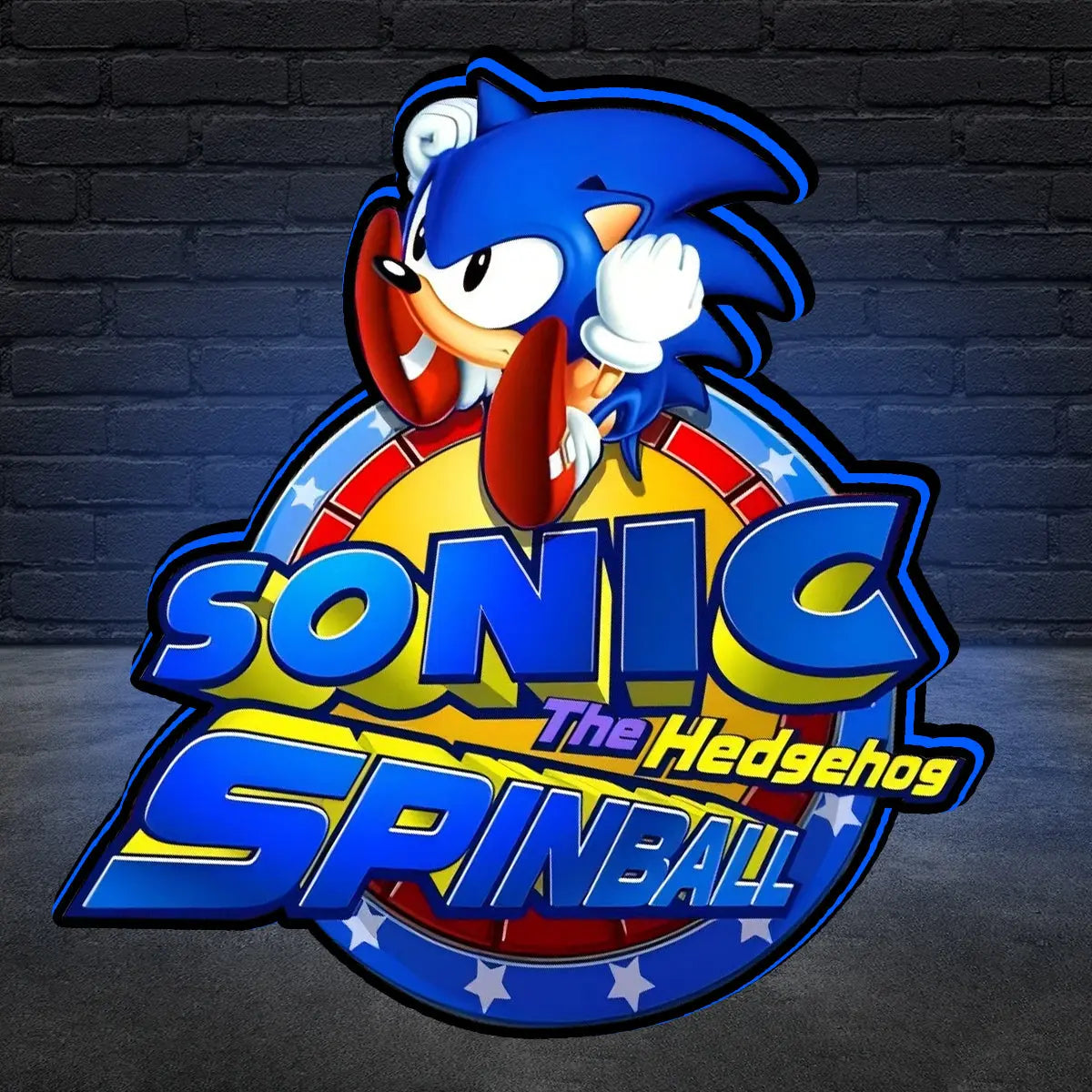 Sonic The Hedgehog Spinball 3D Printed LED Lightbox Game Lightbox FYLZGO Signs