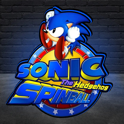 Sonic The Hedgehog Spinball 3D Printed LED Lightbox Game Lightbox FYLZGO Signs