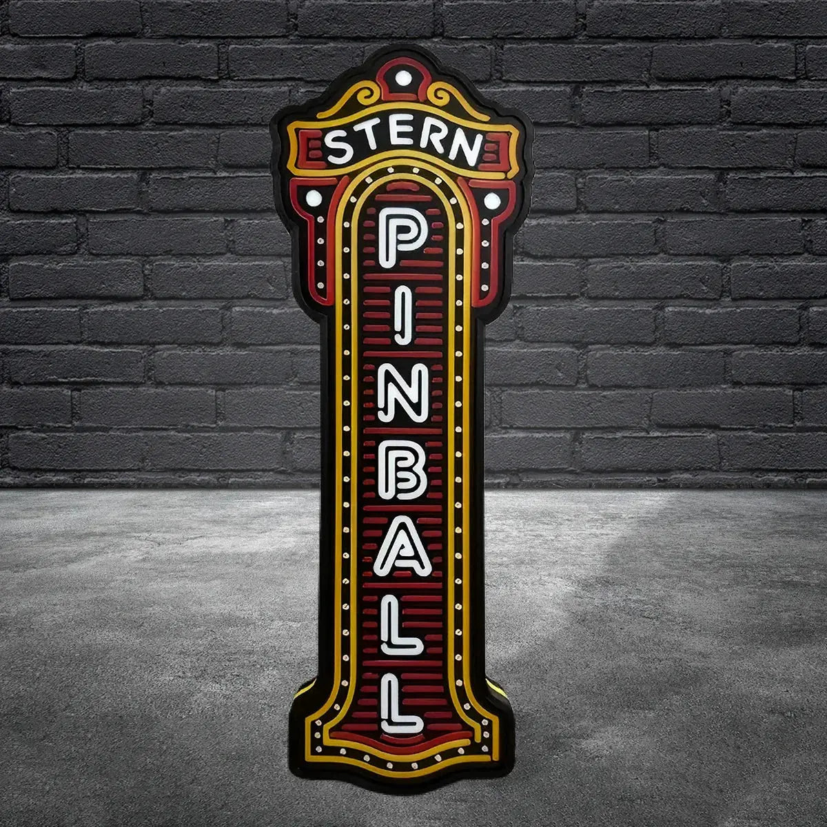 Stern Pinball Logo 3D Printed LED Lightbox Game Lightbox Logo 3D LED Light Box Retro Mega Drive Logo LED Lightbox Arcade Games Lightbox FYLZGO Signs