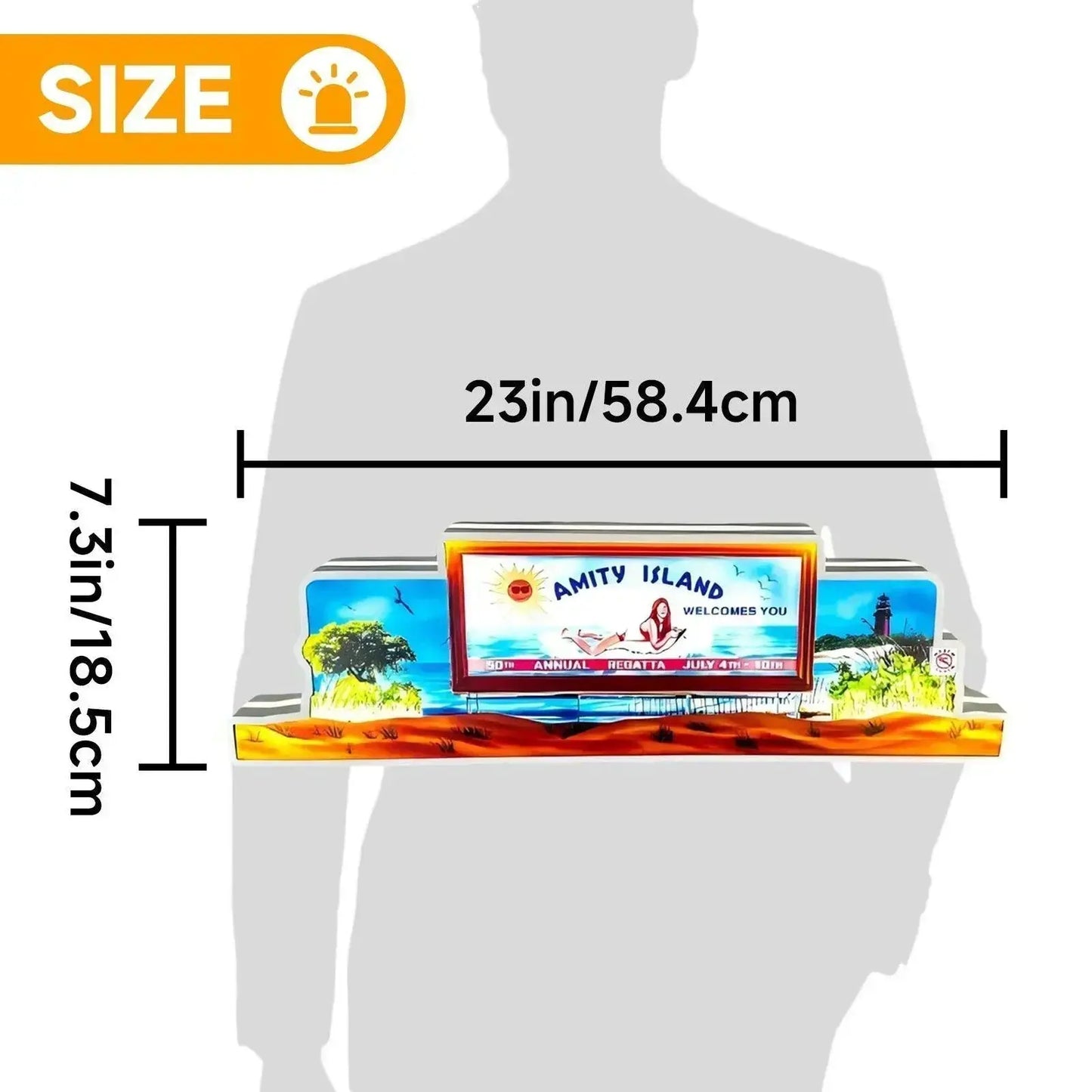 New Arrival exclusive Jaws Pinball Topper Amity Island 3D printed lightbox , Dimmable, and USB powered FYLZGO Signs