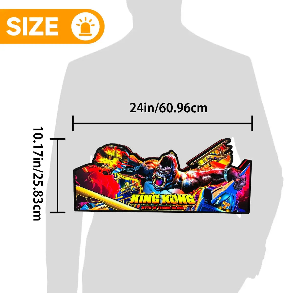 King Kong Pinball Topper for  Pinball Machine, 3D Printed Lightbox USB Powered & Full Dimmable FYLZGO Signs