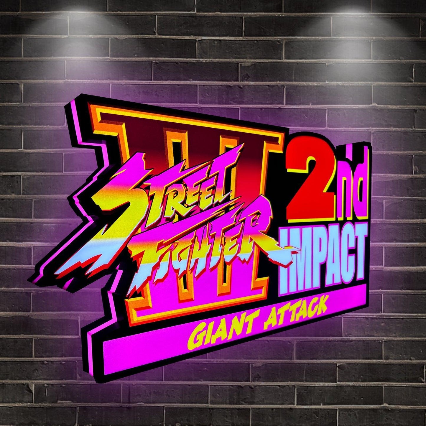 Best Gift Custom Street Fighter II Logo Lightbox Sign 3D Print 20 Inch Nightlight FYLZGO Signs