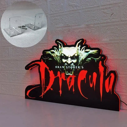 Dracula Bram Stoker's Pinball Topper, 3D Printed housing with RED Halo effects, LED, Dimmable, and USB powered FYLZGO Signs