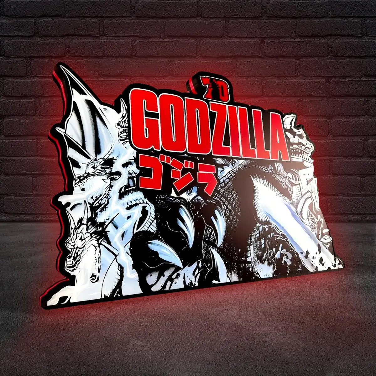Godzilla 70th Anniversary Pinball Topper 3D Printed LED Lightbox, Arcade Game Led Lightbox, Pinball Arcade Decor FYLZGO Signs