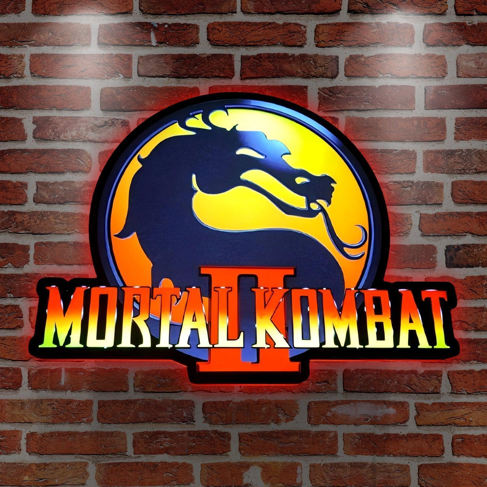 Mortal Kombat Logo 3D Print Desktop Lightbox, Mortal Kombat wall decor, led light wall decor, dragon wall art, dragon led sign, souvenirs, Mortal Kombat wall art, game room FYLZGO Signs