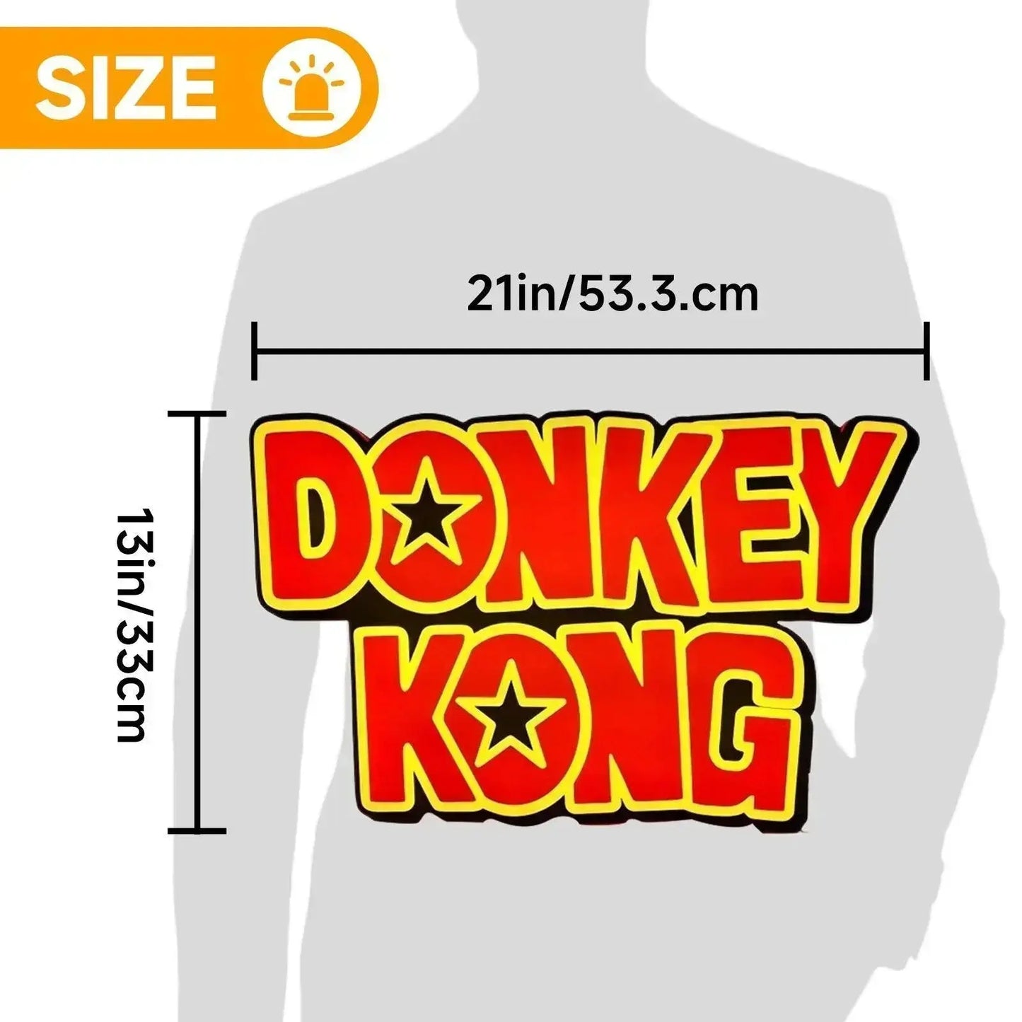 Donkey Kong Logo LED Sign, 3D Printed, USB Powered & Full Dimmable FYLZGO Signs