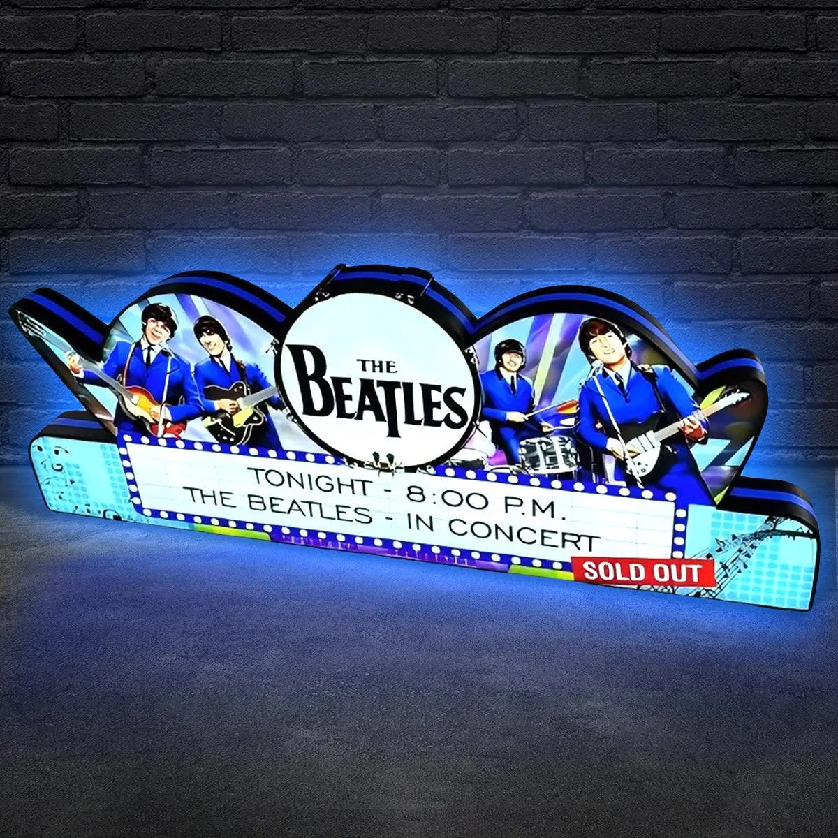 The Beatles Pinball Topper 3D Printed LED Led Lightbox, Arcade Game Led Lightbox, Perfect for Game Room or Pinball Machine FYLZGO Signs
