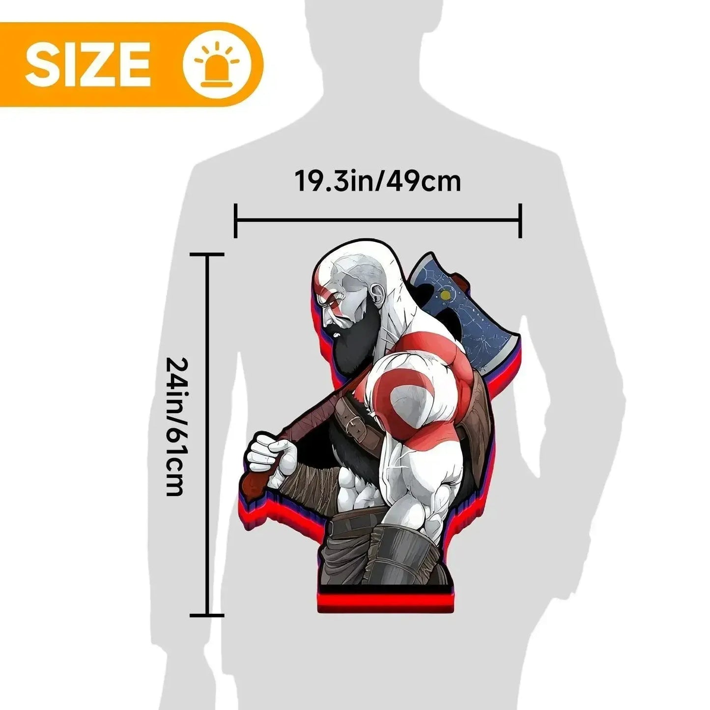 God of War Ghost of Sparta 3D Printed LED Lightbox FYLZGO Signs
