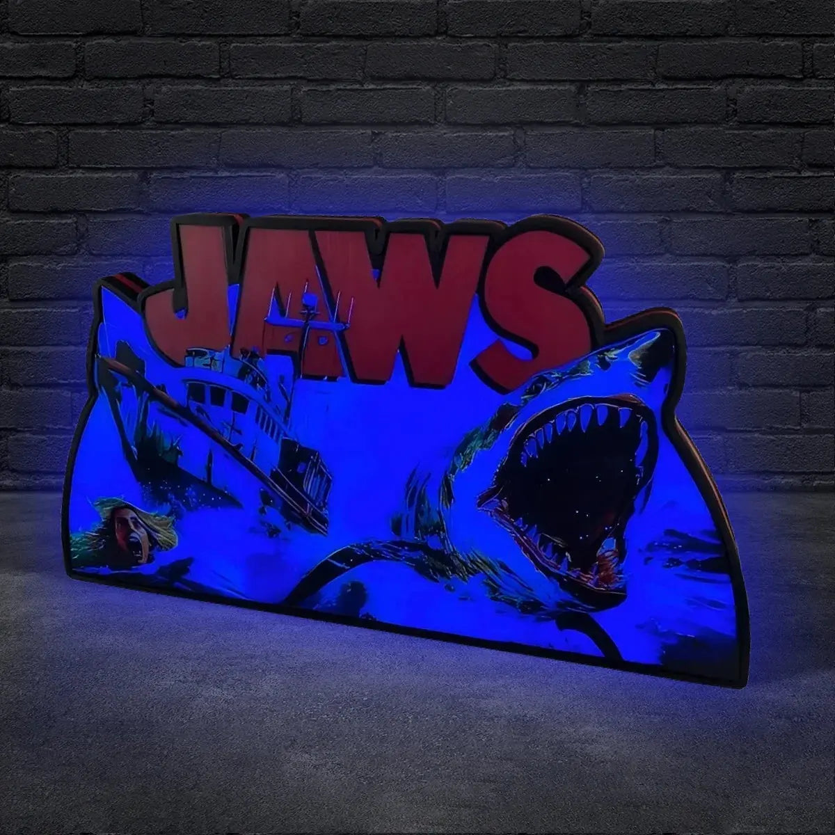 Jaws Pinball Topper, Designed for Stern Jaws Pinball 3D printed lightbox housing with RED Halo effects, LED, Dimmable, and USB powered FYLZGO Signs