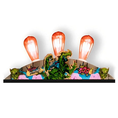 Retro Atomic Zombie Adventureland Pinball Topper 3D Acrylic LED Topper, For Deeproot Pinball Machine, Pinball Topper FYLZGO Signs