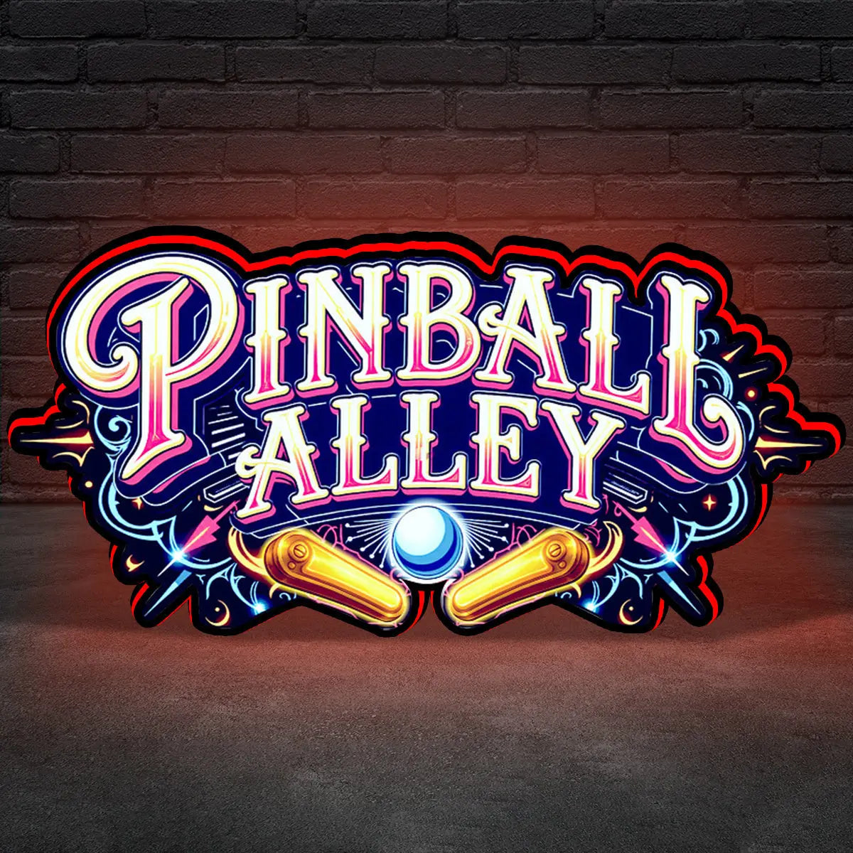 Pinball Alley Pinball Topper 3D Printed Lightbox, Arcade Pinball Machine Accessory for Pinball Arcade Machine Fans, USB Dimmeable FYLZGO Signs