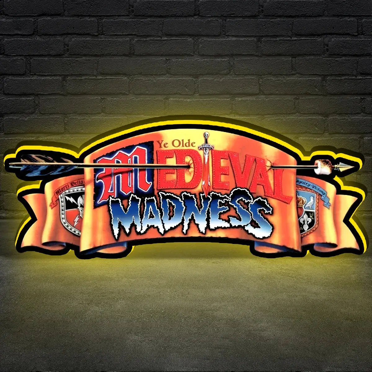 Medieval Madness Logo Led lightbox for Pinball Machine, 3D Printed Lightbox USB Powered & Full Dimmable FYLZGO Signs