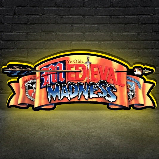 Medieval Madness Logo Led lightbox for Pinball Machine, 3D Printed Lightbox USB Powered & Full Dimmable FYLZGO Signs