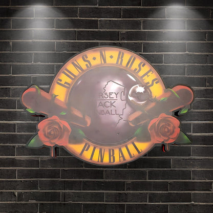 Custom Guns N' Roses by Jersey Jack Pinball 3D Logo Business Lightbox Nightlight Sign FYLZGO Signs