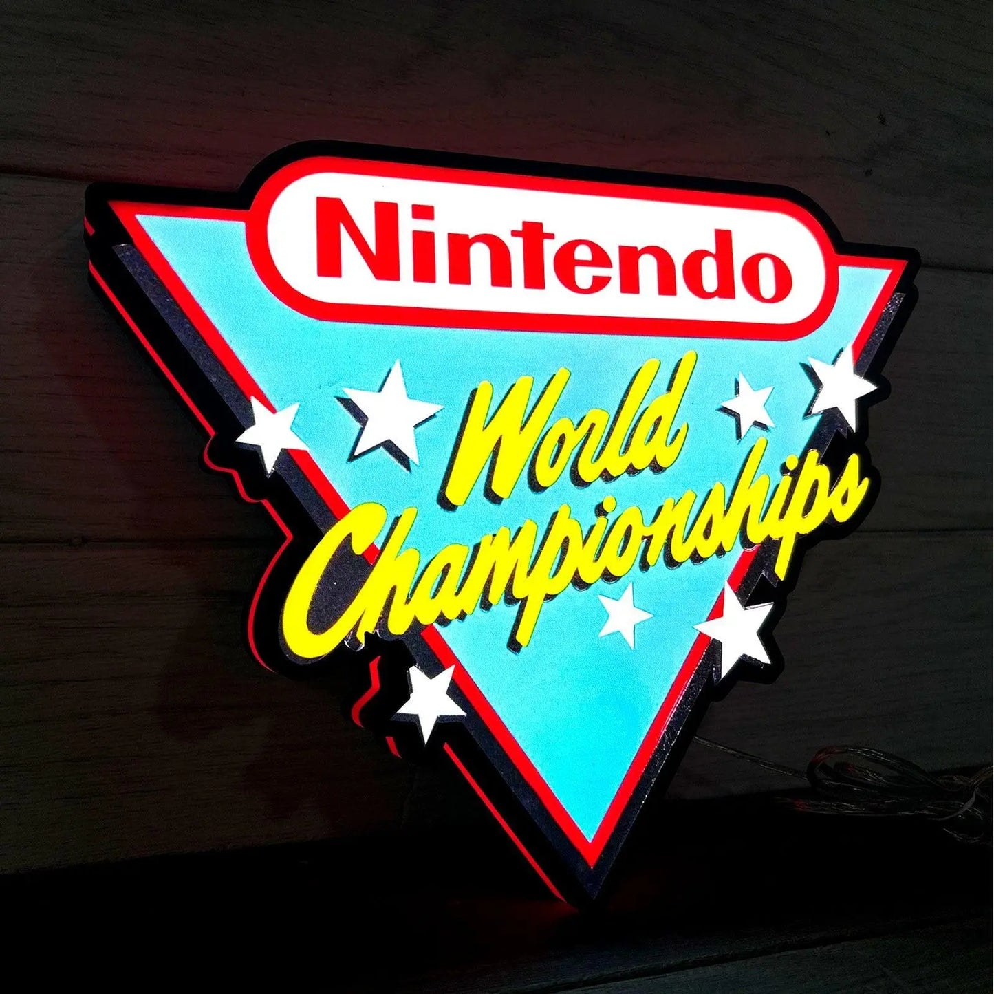Nintendo World Campionships Logo Night Lights SNES Video Game Light  3D Printed Lightbox FYLZGO Signs