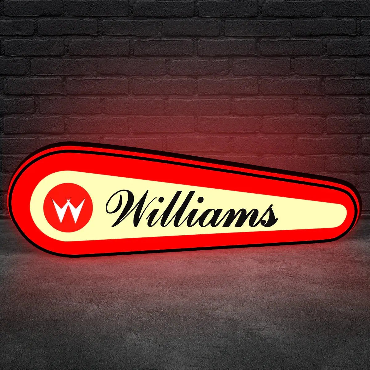 Williams Logo Led lightbox for Williams Pinball Machine, 3D Printed Lightbox USB Powered & Full Dimmable FYLZGO Signs