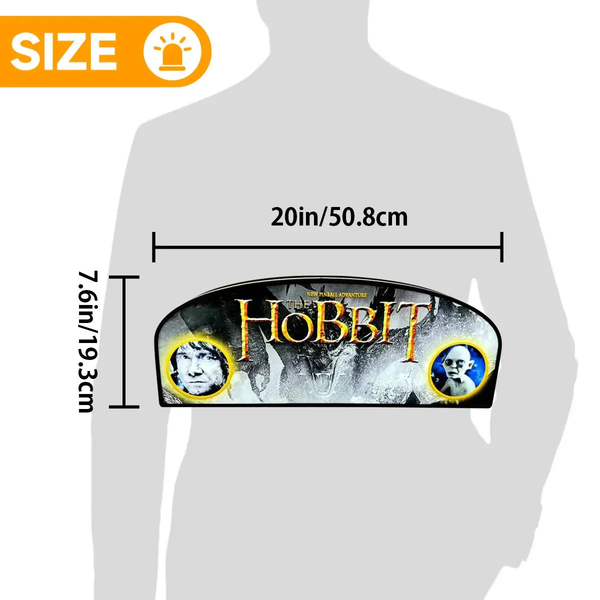 The Hobbit Pinball Topper LED Lightbox for Jersey Jack Pinball Machine, 3D Printed Lightbox Rock Your Game FYLZGO Signs