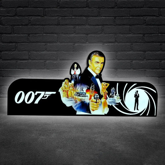007 James Bond Pinball Topper Light Box LED Light Box, Pinball Arcade Decor, Perfect for Game Room or Pinball Machine, USB Powered Fully Dimmable FYLZGO Signs