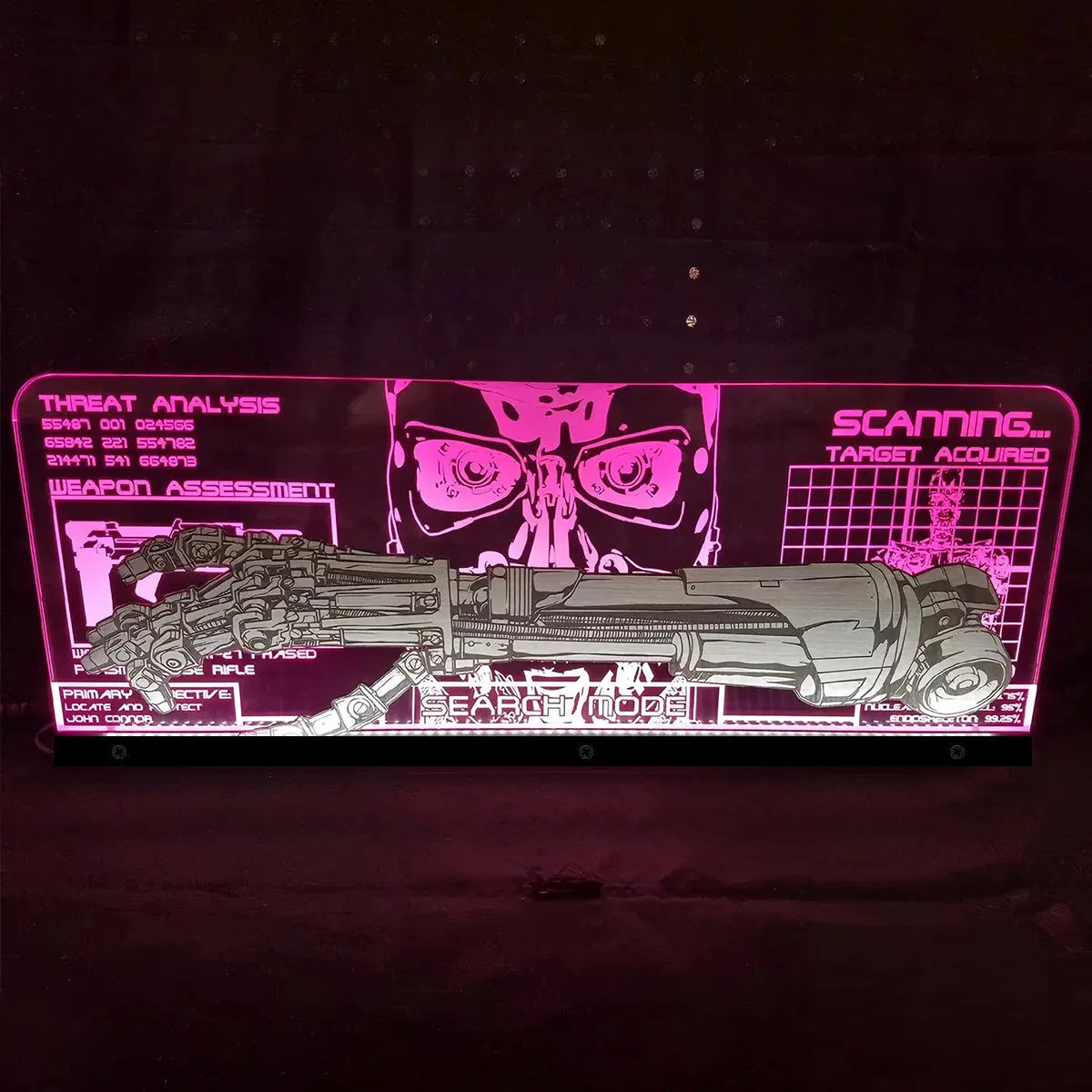 Terminator 2 Acrylic RGB LED Topper, for Williams Pinball Machine, Pinball Topper FYLZGO Signs