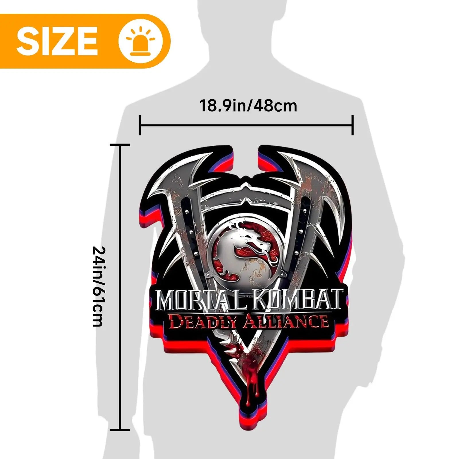 Deadly Alliance Mortal Kombat 3D Printed LED Lightbox for Gaming Room Decor FYLZGO Signs