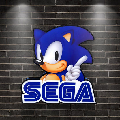 Sonic the Hedgehog SEGA Logo 3D LED Light Box, SEGA Sign Lightbox, Perfect for Game Room, Bedroom, Functional Dimmer, 5V, USB Plug In FYLZGO Signs