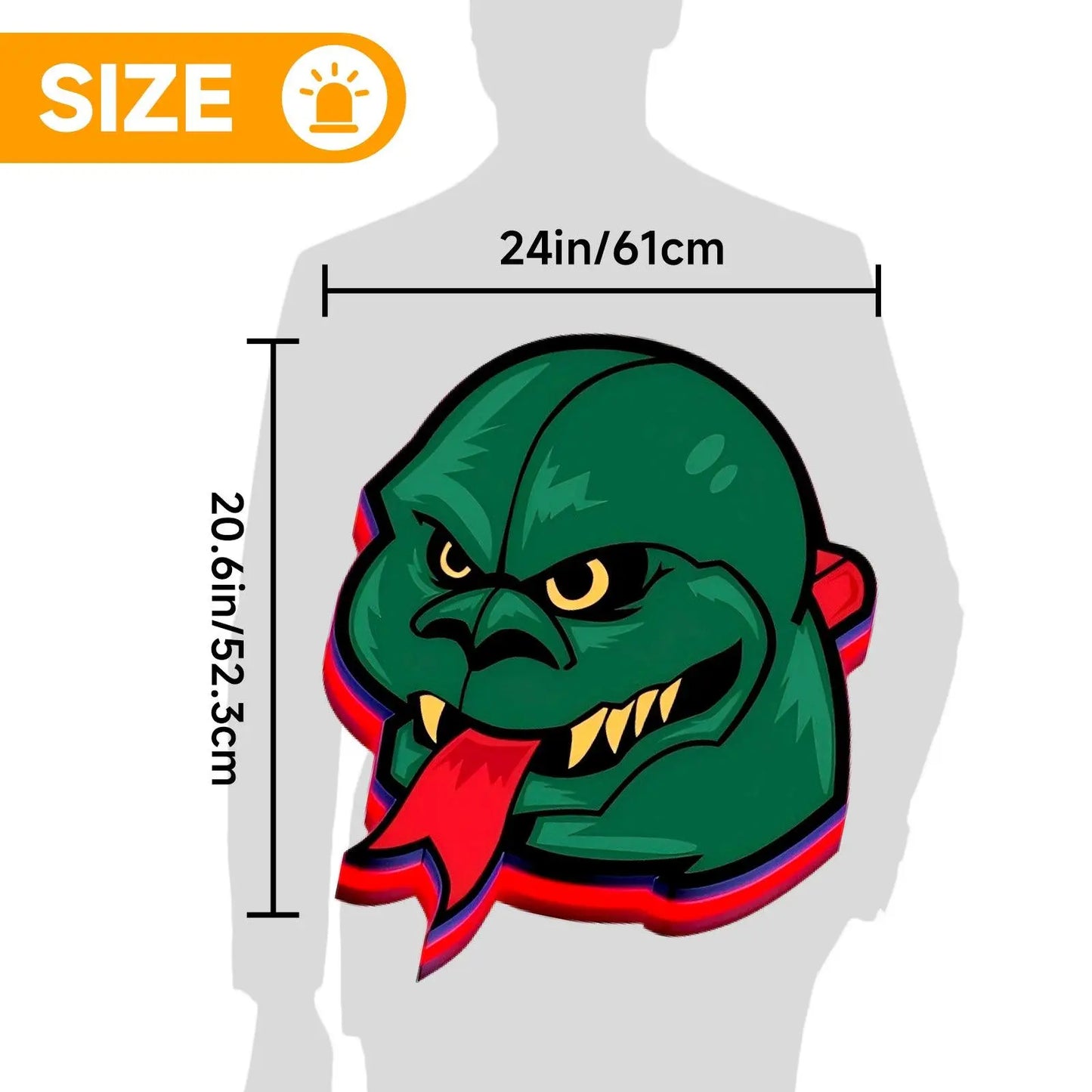 Gojira 3D Printed LED Lightbox for Gaming Room Decor FYLZGO Signs
