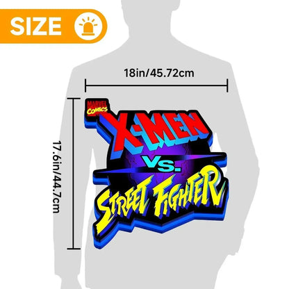 X-MAN VS Street Fight Marvel 3D Printed LED Lightbox for Gaming Room Decor FYLZGO Signs