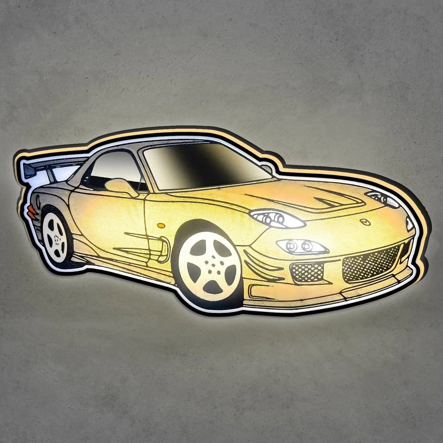 Mazda RX-7 multicolor 3d printed lightbox FYLZGO Signs