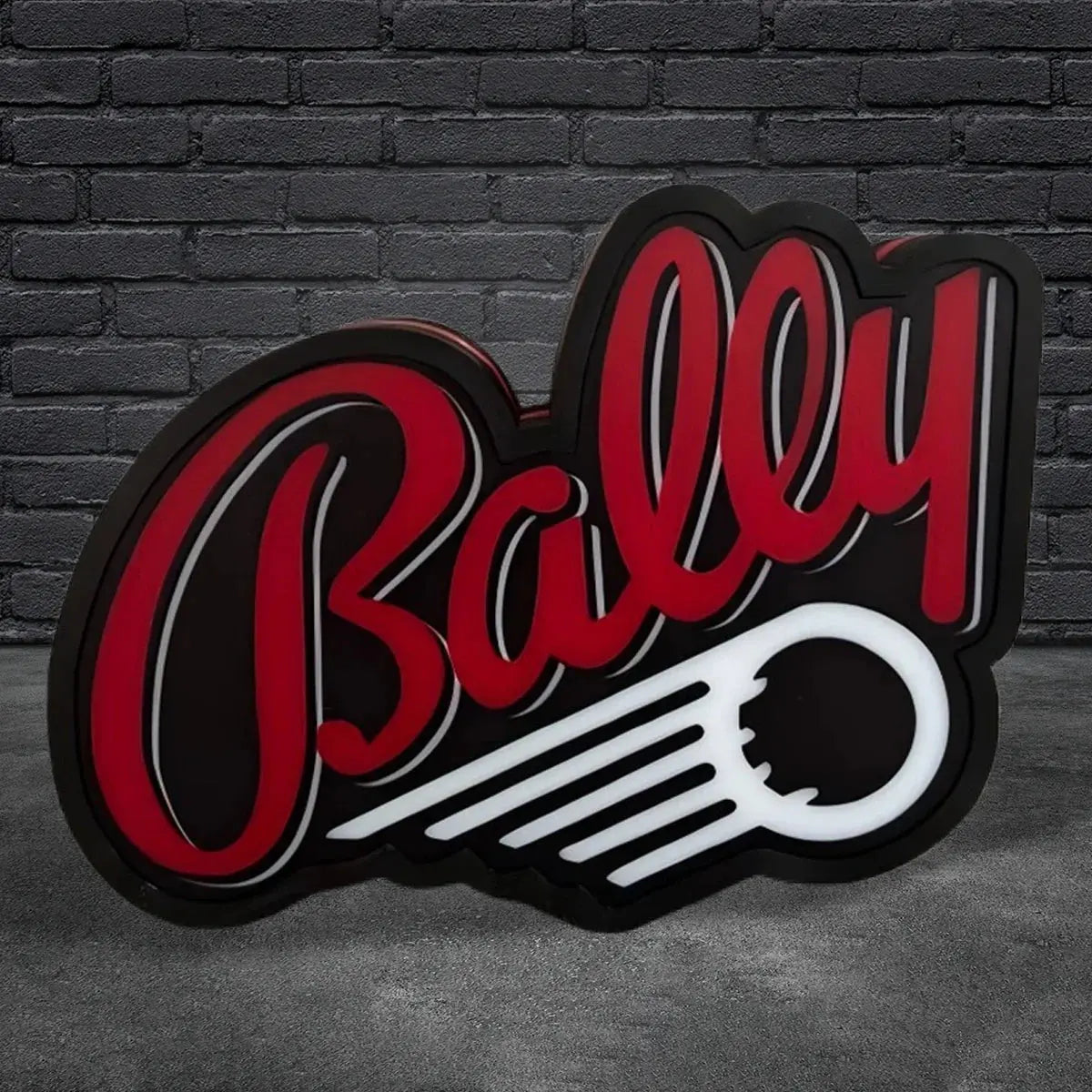 Bally Pinball Logo 3D Printed LED Lightbox Game Lightbox Logo 3D LED Light Box Retro Mega Drive Logo LED Lightbox Arcade Games Lightbox FYLZGO Signs