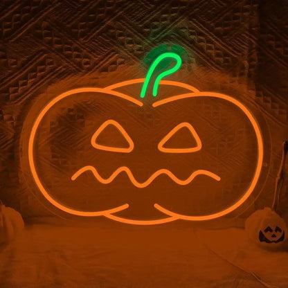 Halloween Pumpkin Neon Sign,Pumpkin LED Sign Decor,Pumpkin Party Neon,Halloween Gift,Halloween Wall Decor,Gothic Neon Decor,Pumpkin Decor FYLZGO Signs