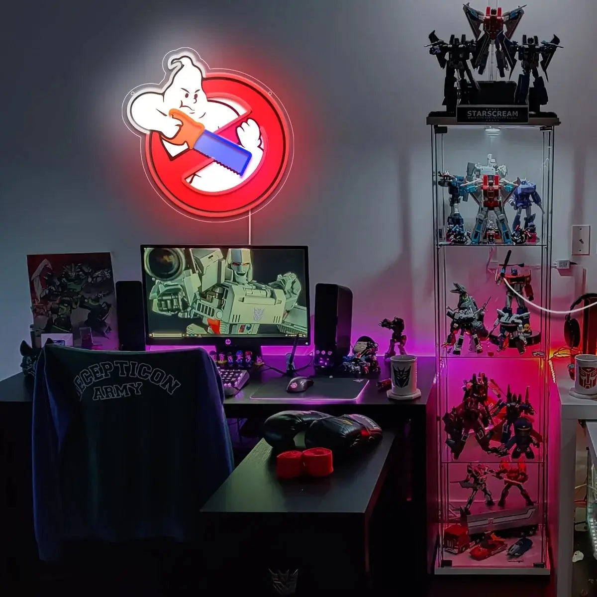1 piece of luminous neon wall art - saw man design with Suicide Squad logo, UV printing, home bar decoration, bedroom art, ideal for comic book fans and birthday gifts, wall decoration neon FYLZGO Signs