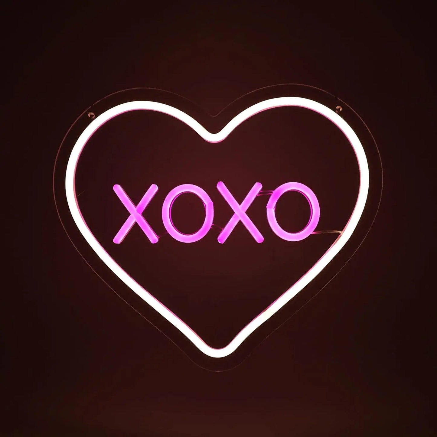 XOXO Valentines Day Neon Sign Heart USB Powered LED Neon Light for Room Wall Decor FYLZGO Signs