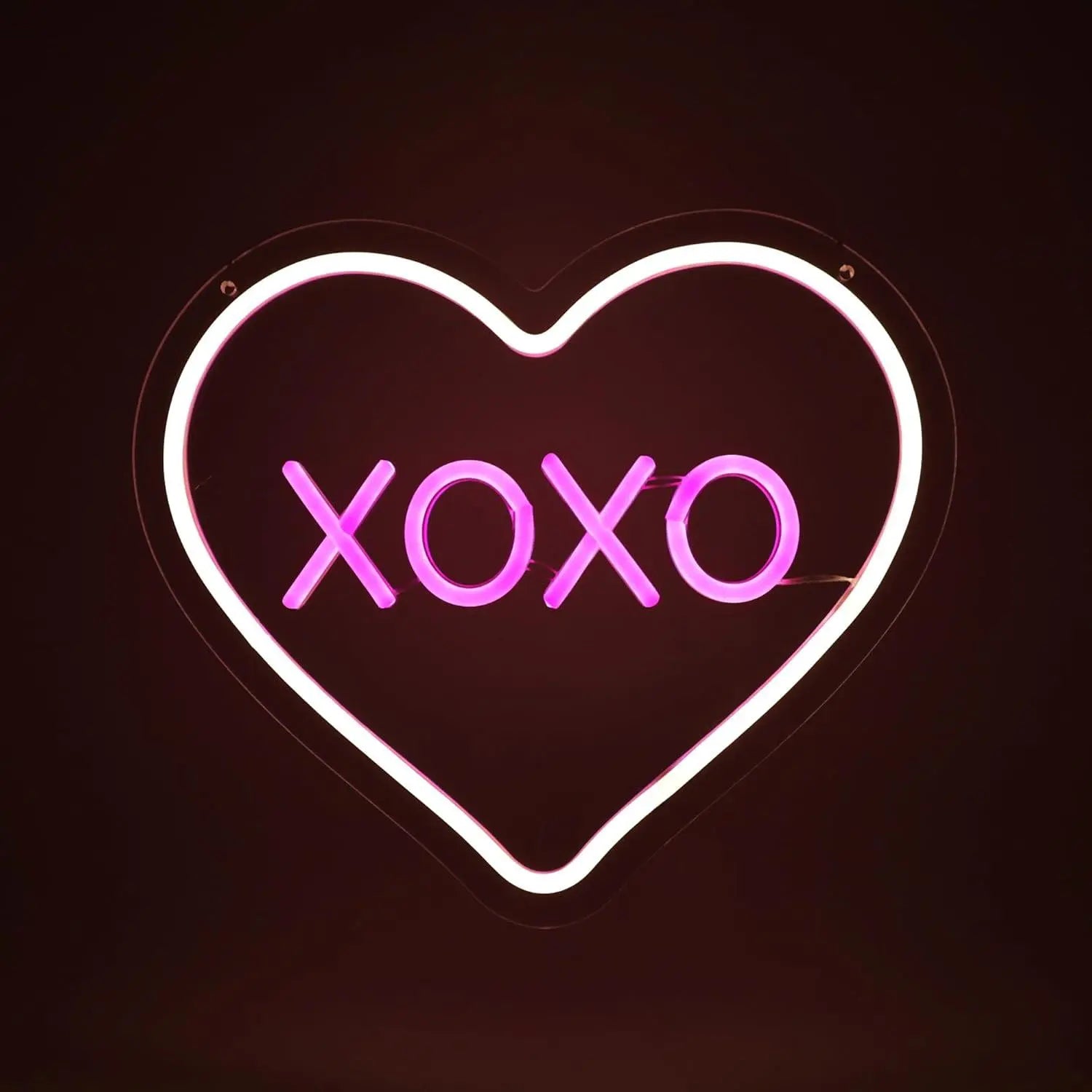 XOXO Valentines Day Neon Sign Heart USB Powered LED Neon Light for Room Wall Decor FYLZGO Signs