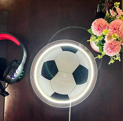 Soccer Neon Sign, UV Printed Soccer Ball Sign 12 x 12 inches Football Neon Sign FYLZGO Signs