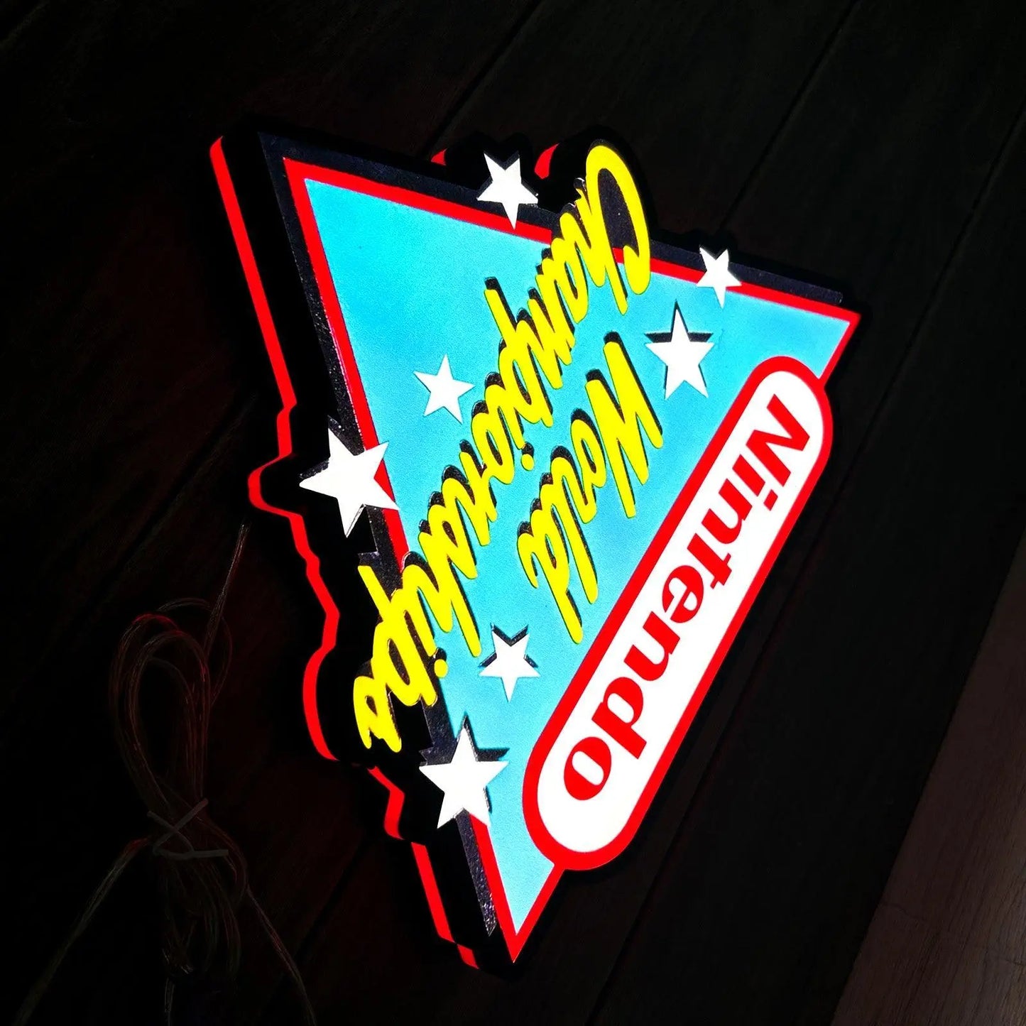 Nintendo World Campionships Logo Night Lights SNES Video Game Light  3D Printed Lightbox FYLZGO Signs