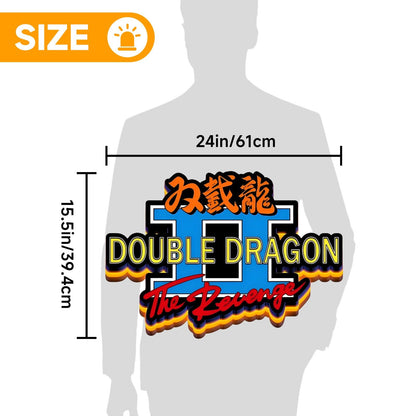 Custom Double Dragon II The Revenge Logo LED Nightlight 3D Print Desktop Lightbox Signs RGB FYLZGO Signs