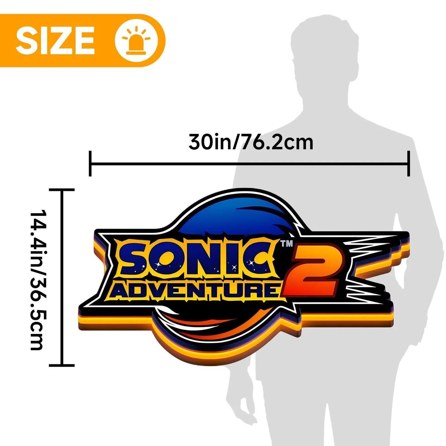 Sonic Adventure 2 3D Printed LED Lightbox Game Lightbox FYLZGO Signs