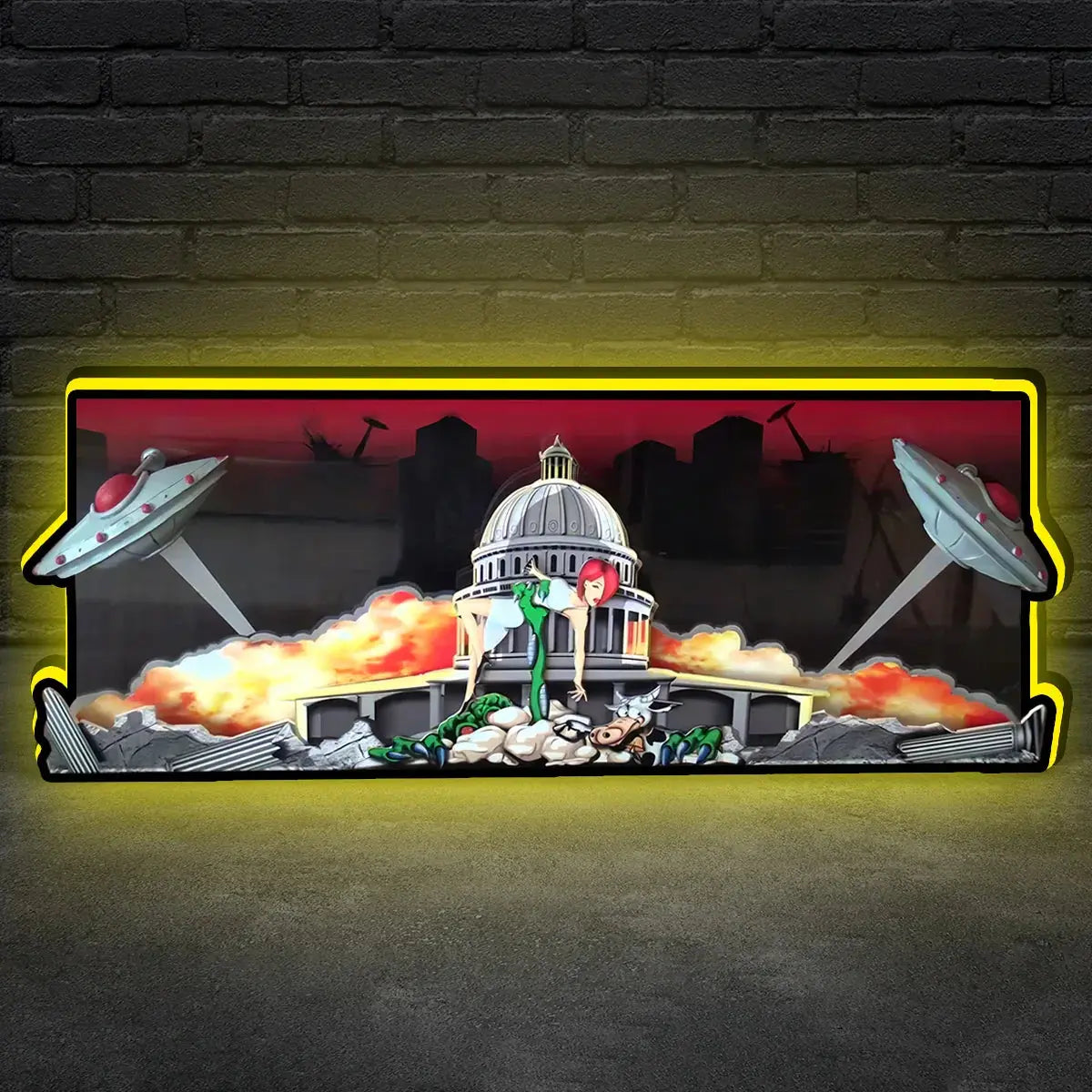 Attack From Mars Pinball Topper LED Lightbox, 3D Printed Lightbox Rock Your Game FYLZGO Signs