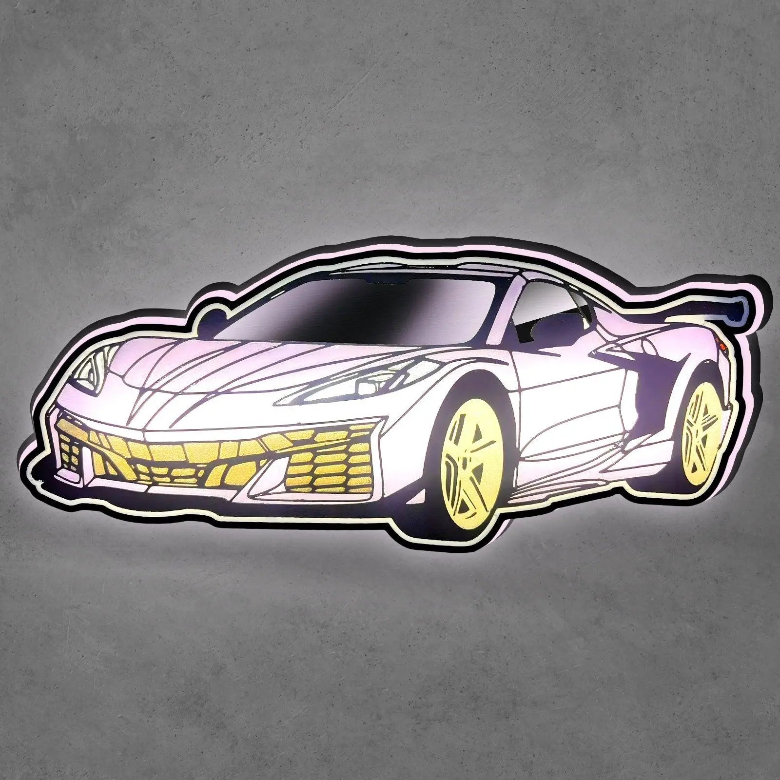 Corvette C8 Z06 multicolor 3d printed lightbox FYLZGO Signs