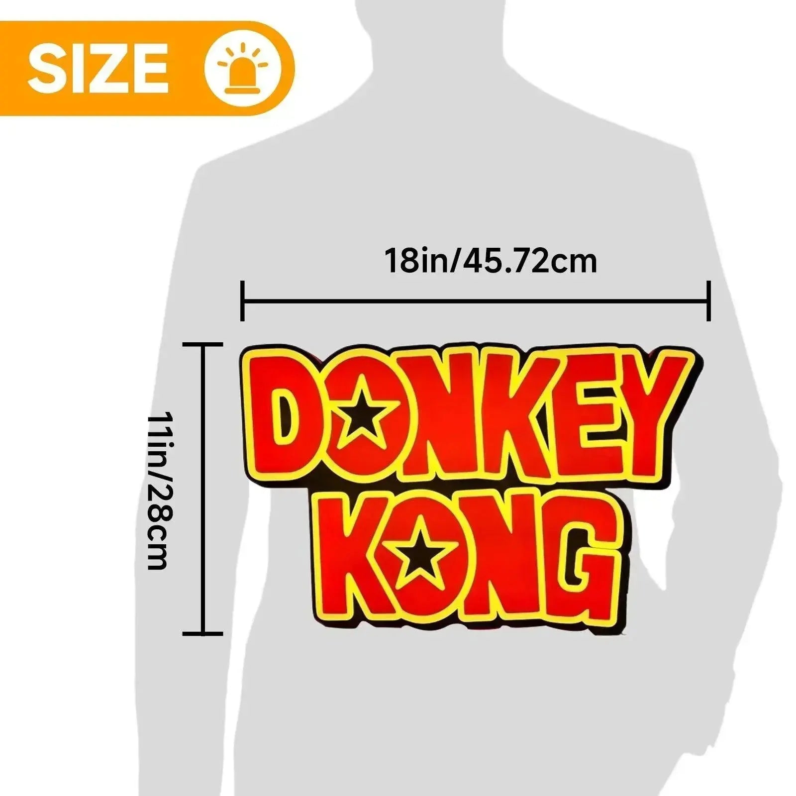 Donkey Kong Logo LED Sign, 3D Printed, USB Powered & Full Dimmable FYLZGO Signs
